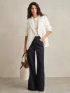 Reiss Navy Petite Palazzo Tailored Trousers