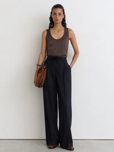 Reiss Petite Solene Wool Blend Wide Leg Pants In White