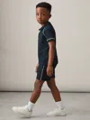 Reiss Navy 3-9 Yrs Cotton Textured Piped Shorts