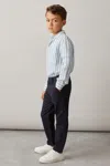 Reiss Blue Cotton Plain In Navy