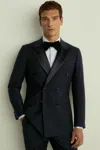 Reiss Navy Modern Fit Double Breasted Tuxedo Jacket In Navy