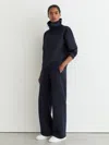 Reiss Navy Premium Interlock Half-zip Sweatshirt In Blue