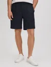 Reiss Navy Relaxed Drawstring Shorts