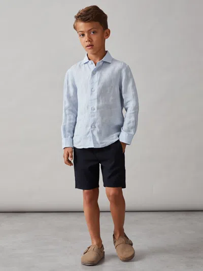 Reiss Navy Relaxed Drawstring Shorts In Blue