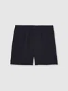 Reiss Navy Relaxed Drawstring Shorts In Blue