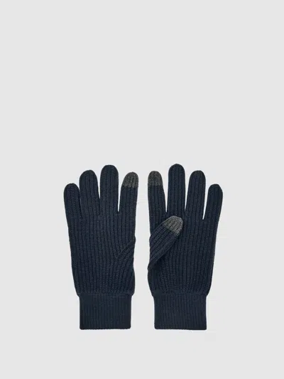 REISS REISS NAVY LAWSON RIBBED-MERINO TOUCHSCREEN GLOVES
