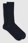 Reiss Navy Ribbed Socks With Wool And Cashmere In Navy
