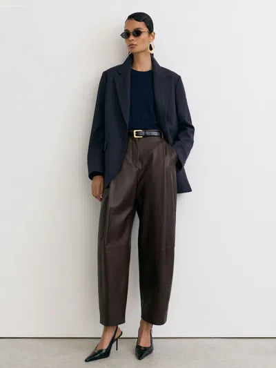 Reiss Navy Sandor Petite Stretch-twill Relaxed Single-breasted Blazer
