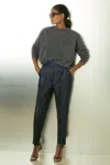 Reiss Navy Sienna Sparkle Tapered Trousers In Grey