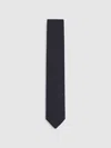Reiss Navy Silk Blend Textured Tie In Blue