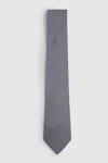 Reiss Navy Orta Silk Chain Pattern Tie In Navy