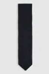 Reiss Navy Silk Knitted Tie In Navy