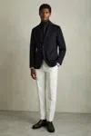 Reiss Navy Single-breasted Blazer With Gilet Insert Regular-fit In Navy
