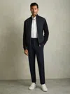 Reiss Navy Slim-fit Drawstring Trousers In Blue