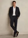 Reiss Navy Slim Fit Jersey Drawstring Suit Trousers In Black