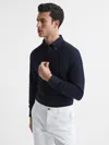 Reiss Navy Slim-fit Button-down Collar Cotton Oxford Shirt