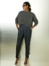 Reiss Navy Sparkle Tapered Trousers