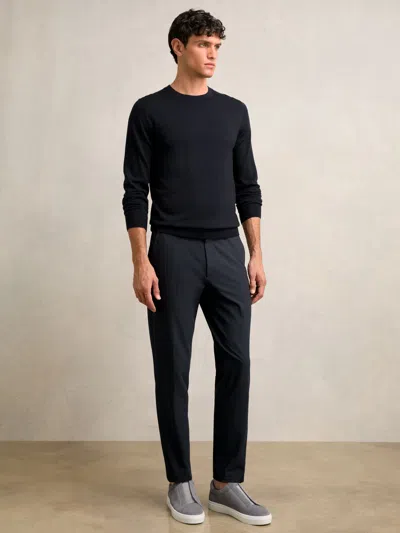 Reiss Navy Split Technical Drawstring Trousers In Blue