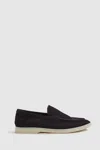 Reiss Navy Suede Slip-on Loafers