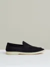 Reiss Navy Suede Slip-on Loafers In Blue