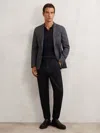 Reiss Navy Suit Trousers In Black
