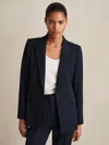Reiss Navy Tailored Single Breasted Suit Blazer