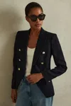 Reiss Petite Tally Double Breasted Jacket In Navy