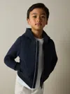 Reiss Navy Taylor 9-13 Yrs Interlock Hybrid Hooded Puffer Jacket