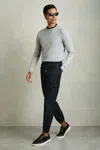Reiss Navy Technical Cargo Drawstring Trousers