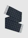 Reiss Navy Theo Scarf Wool-cashmere Check Scarf In Blue