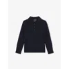 Reiss Navy Trafford Half-button Wool Polo Shirt 9-13 In Blue