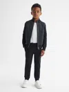 Reiss Navy Trainer 3-9 Yrs Hybrid Zip Through Quilted Jacket