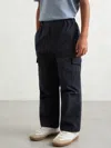 Reiss Navy Trousers In Black