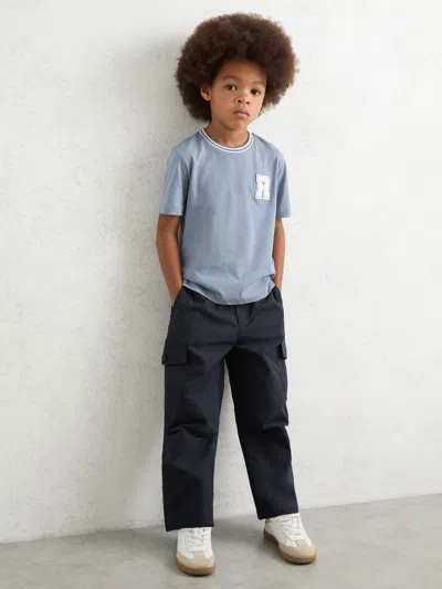 Reiss Navy Trousers In Blue