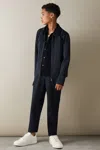 Reiss Navy Ventura 9-13 Yrs Twill Zip-front Jacket