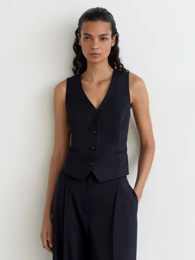 Reiss Navy Waistcoats In Multi