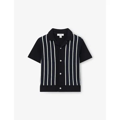 Reiss Kids' Chaplin Short-sleeve Knitted Shirt 3-9