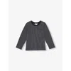Reiss Kids' Navy White Kenny Striped Cotton-jersey Top In Black
