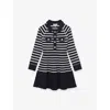 Reiss Girls' Sapna Striped Knitted Dress - Little Kid, Big Kid In Black