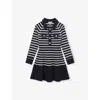 Reiss Girls' Sapna Striped Knitted Dress - Little Kid, Big Kid In Black