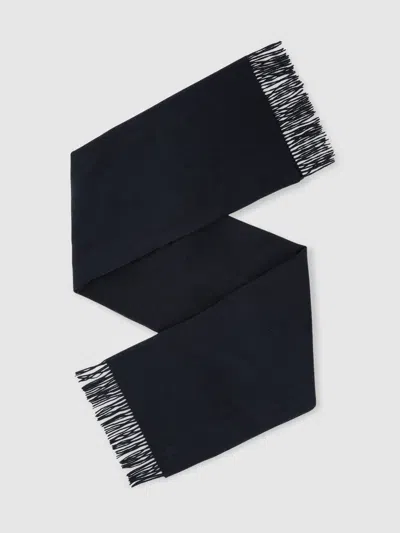 Reiss Navy Wool And Cashmere Scarf