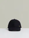Reiss Navy Wool-blend Flannel Baseball Cap In Brown