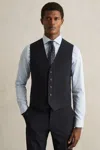 Reiss Navy Wool-blend Slim-fit Waistcoat