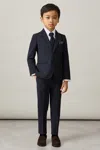 Reiss Navy Hope 9-14 Yrs Wool-blend Suit Trousers In Navy