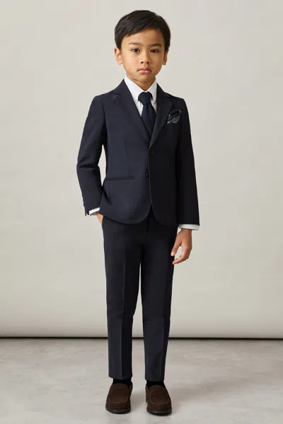 Reiss Navy Wool-blend Suit Trousers