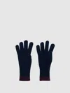 Reiss Womens Florise Contrast-trim Wool-blend Gloves Navy In Blue