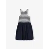 Reiss Girls' Striped Sleeveless Dress - Little Kid In Blue