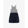 Reiss Girls' Striped Sleeveless Dress - Little Kid In Black