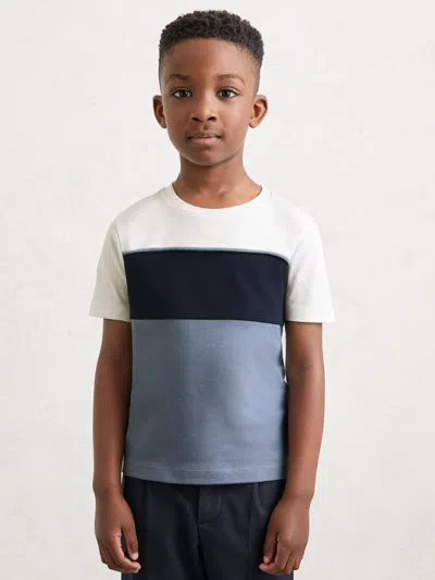 Reiss Kids' Navy/airforce Blue/off White T-shirt In Multi