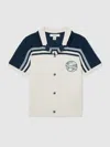 Reiss Navy/airforce Blue/white 13-14 Yrs Chenille Airlines Embroidery Shirt